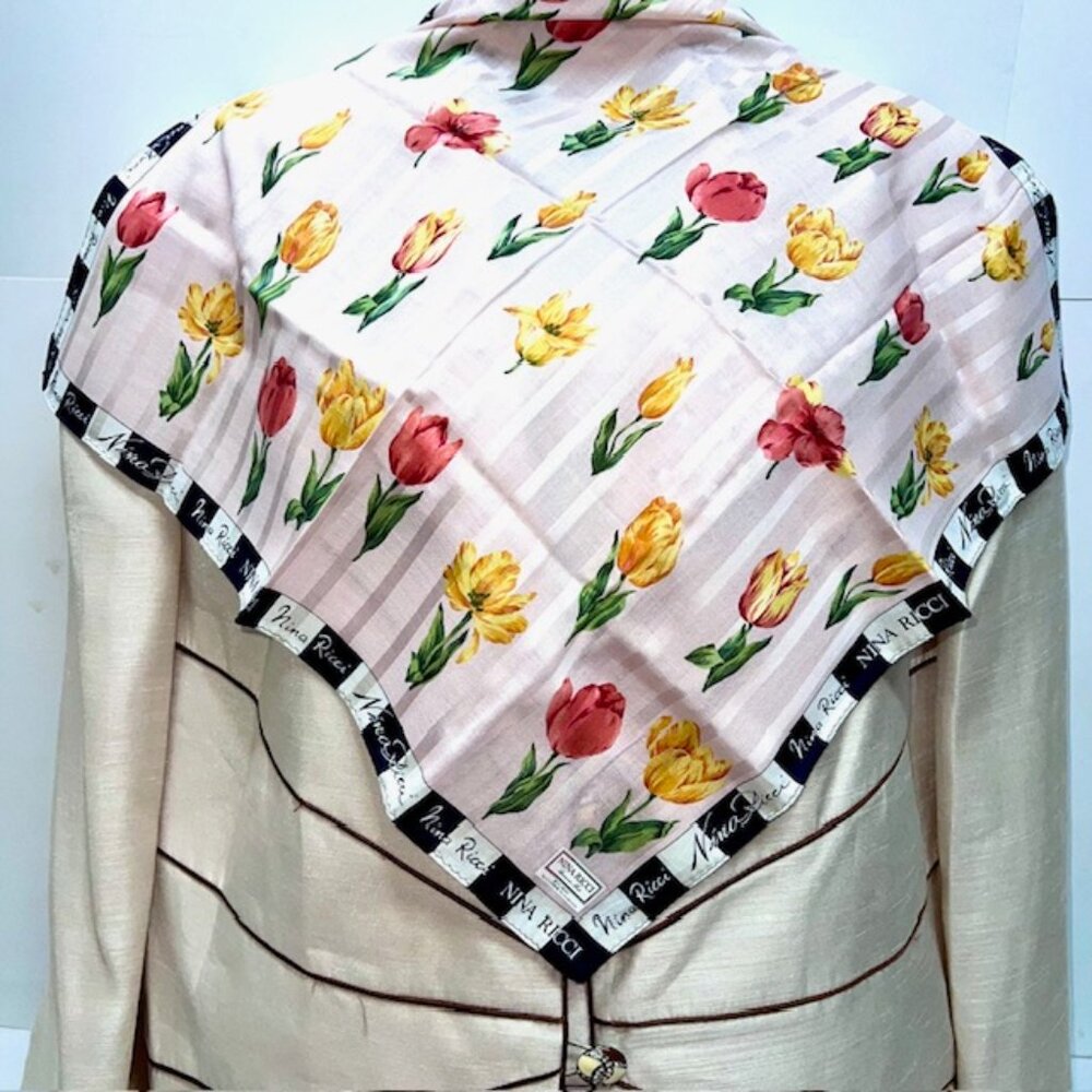 BUNDLE 4:  YSL--NINA RICCI-JP  -A.O. AtsukiScarf/Handker Cotton/Silk 25" 19"(88 - Picture 8 of 16